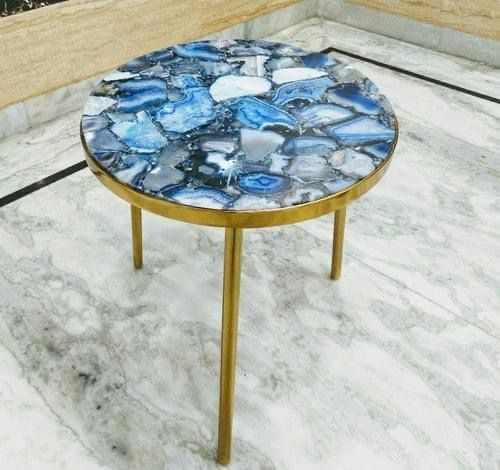 Tavolo angolare agata blu - tavolo,