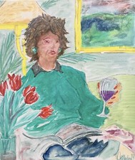 Dipinto A Olio Interno Con