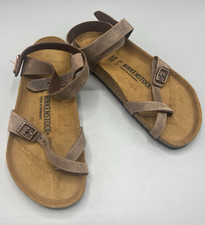 Women's Birkenstock Yara Habana Oiled Leather Brown Strappy Sandals Size 40 US 9