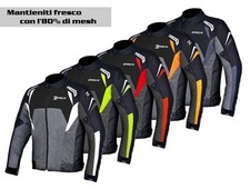 Giacca da moto riflettente con protezione CE AA e taglie regolabili, multicolore