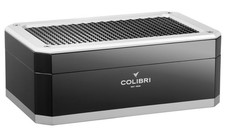 Humidor Colibri Rally nero argento circa 100 sigari igrometro digitale umidità