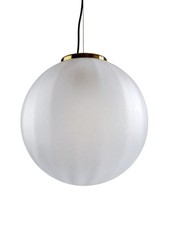 Lampadario Sfera Vetro Murano Satinato Effetto Pulegoso Anni 70 Modernariato