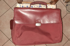 Piquadro borsa 24 ore porta pc con tracolla in vera pelle e nylon bordeaux usata