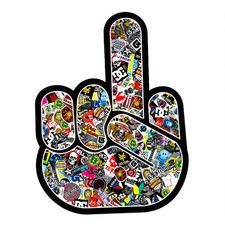 FUCK OFF adesivo dito medio