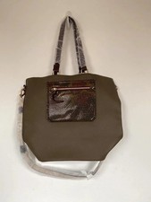 Borsa tote tascabile accessorize stampa serpente kaki nuova con etichette 35,00€