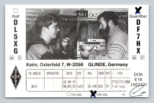 Radioamatore qsl dl5xg wo1p - dl5xg,