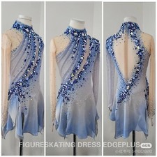 vestito competizione pattinaggio figura ghiaccio ginnastica costume danza vestito tintura