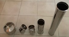 canna fumaria acciaio inox 130 diametro (5 pezzi) usato 3 mesi (come nuovo)