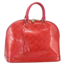 Borsa a mano Louis Vuitton Monogram Vernis Alma GM rosa pop M93625 LV originale 150530