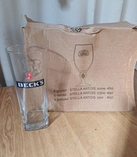 Set Bicchieri Birra Beck’s vetro da 6 bicchieri da 0,4 L Boccale 