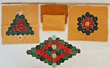 Lotto 5 articoli patchwork cuscini centrotavola incompleto da rifinire + tessuto