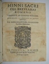 HINNI SACRI – ediz. 1599 –