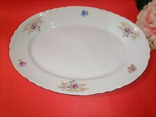 VASSOIO PIATTO DA PORTATA OVALE IN PORCELLANA DURKEN MOTIVI FLOREALI VINTAGE