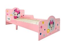 HOMCOM Lettino per Bambini in Legno Rosa Minnie con Bordi Alti Età 3-6 Anni 