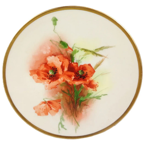 Antico piatto limoges dipinto - piatto,