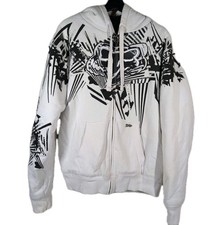 Felpa con cappuccio Fox Racing uomo grande bianca Sasquatch felpa full zip foderata pelliccia sintetica Y2K