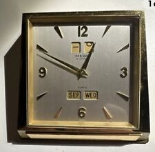 Orologio da Scrivania Ottone Imexal 8 Giorni 15 Gioiello Movimento Svizzero 3,5 X 3,5” Funzionante Perfetto
