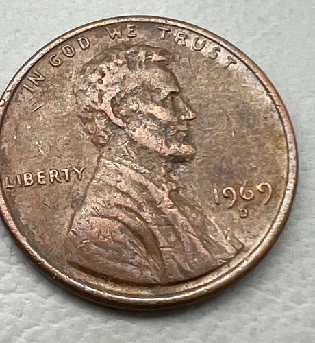 Raro 1969 penny - d, un