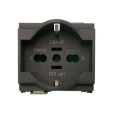VIMAR IDEA 16210 PRESA SCHUKO UNIVERSALE USA-2P  BIPASSO 10/16 A  250V GRIGIO