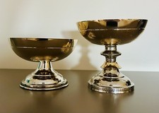 LOTTO 2 X CALICE MESSA ARTICOLI RELIGIOSI PATENA 350 GR CROCIFISSO PRETE ALTARE