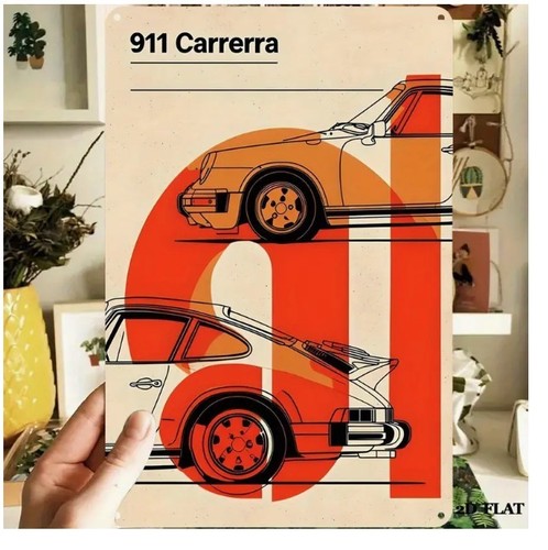 Porsche 911 carrera metal sign - porsche,