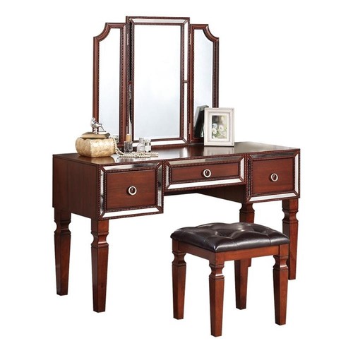 Poundex wooden makeup vanity - poundex,