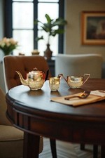 Antico servizio da the' vittoriano in silver 1907