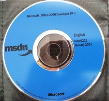 Microsoft Office 2000 sviluppatore e libreria MSDN con codice Product Key e licenza