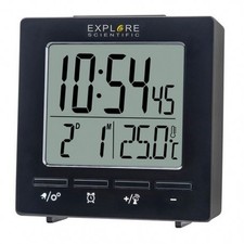 Explore Scientific RDC1005 Nero Orologio Radiocontrollato con Sveglia