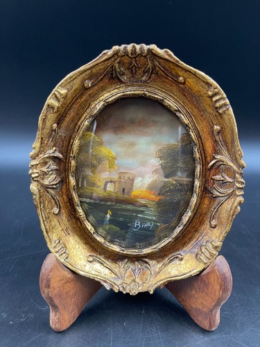 Quadro ovale vintage olio