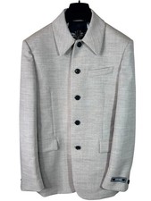 Versace Giacca Uomo Grigia con Fodera Baroque Taglia 48