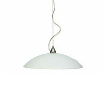Lampadario Sospensione In vetro satinato bianco moderno 1 LUCE da cucina cromato