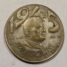 Pseudo Moneta Lire 20 Mussolini 1945 (Anni 70)