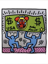 Poster KEITH HARING Andy Mouse 31,5" x 23,5" 1990 Pop Art