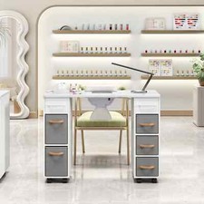 Stazione Tavolo Unghie Con Raccogli Polvere Elettrico, Cassetti, Robusto, Durevole