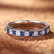 Anello Eternità Zaffiro Blu