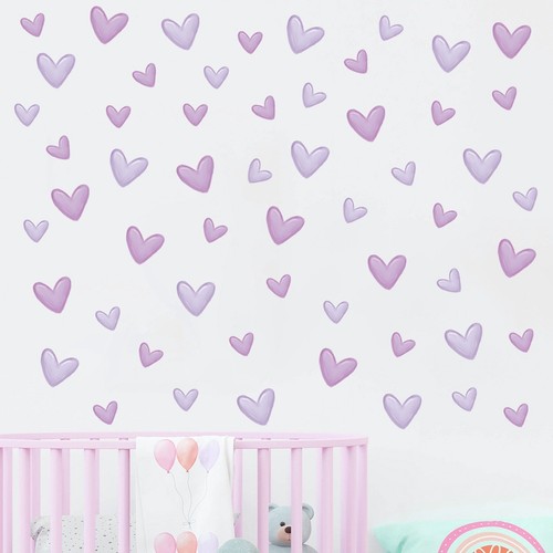 Adesivo murale cuori rosa