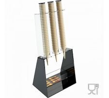 E-520 PCN-B Porta coni gelato da banco in plexiglass nero con porta cucchiaini -