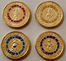 4 x monete da 2 dollari in oro