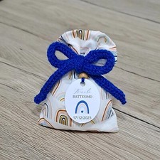 BOMBONIERA SACCHETTO CON LAVANDA E TAG TEMA ARCOBALENO €2,50