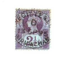 POSTAGE REVENUE UK 2 1/2 d FRANCOBOLLI 