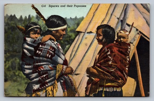 Postcard usa squaws and - postcard,