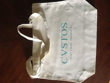 CVSTOS borsa in tessuto cm 38 x 30 con marchio orologio