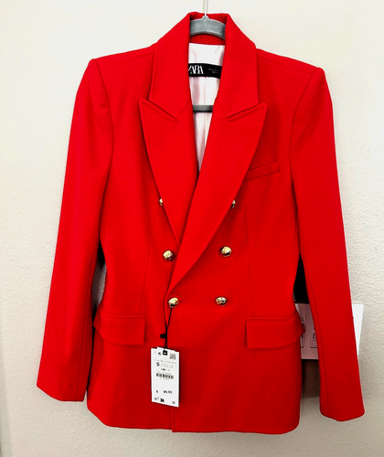 Nwt zara dubble breasted red - zara,