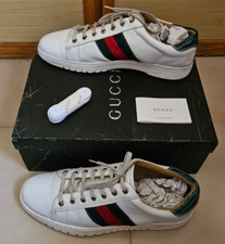 scarpe sneakers GUCCI Alligator PELLE bianche TG 45 USATE RISUOLATE e RIFODERATE