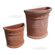 Vaso in terracotta a parete muro semicircolare 2 misure arredo giardino antigelo