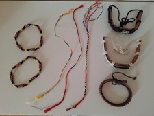 8 BRACCIALI BRACCIALETTI ETNICI REGGAE BRASILIANI PORTAFORTUNA