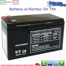 BATTERIA AL PIOMBO 12V VOLTS 7AH RICARICABILE HQ HIGH POWER SPUNTO ALTO SP.24H