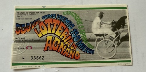 Biglietto lotteria agnano - lotteria,