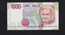 ITALIA - 1000 lire MONTESSORI - UNC / Repubblica italiana / 03